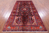 Black New Authentic Persian Nahavand Area Rug - 5' 2" X 9' 8" - Golden Nile