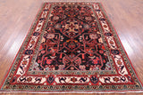 Black New Persian Nahavand Hand Knotted Area Rug - 5' 9" X 9' 0" - Golden Nile