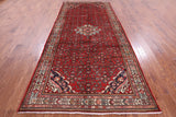 Red New Persian Hamadan Area Rug - 5' 5" X 11' 11" - Golden Nile