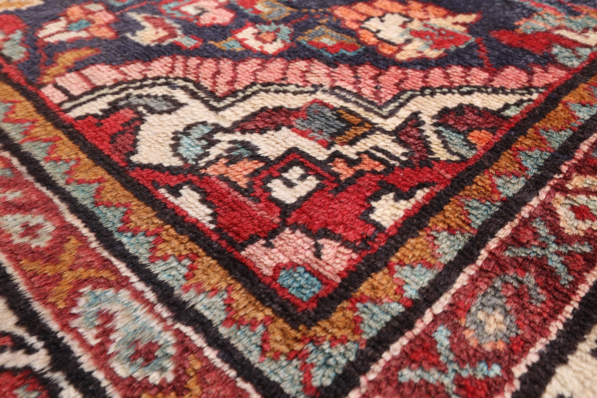 Red New Persian Hamadan Area Rug - 5' 5" X 11' 11" - Golden Nile
