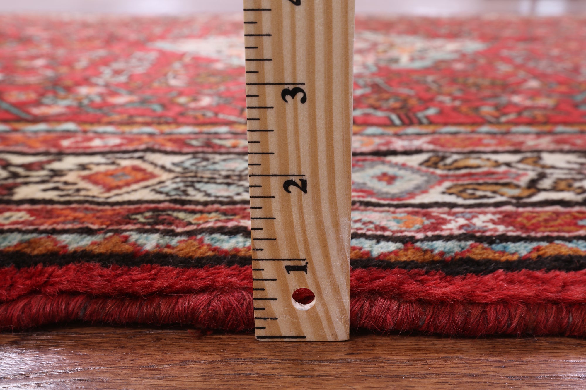 Red New Persian Hamadan Area Rug - 5' 5" X 11' 11" - Golden Nile