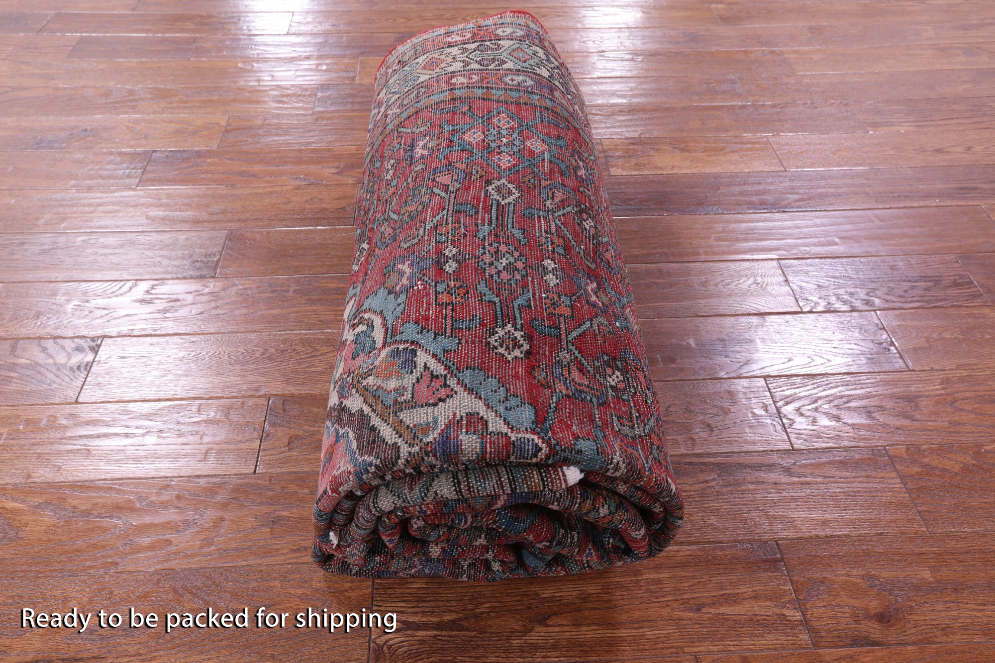 Red New Persian Hamadan Area Rug - 5' 5" X 11' 11" - Golden Nile