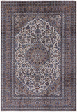 Ivory New Persian Kashan Handmade Area Rug - 8' 2" X 11' 7" - Golden Nile
