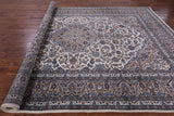 Ivory New Persian Kashan Handmade Area Rug - 8' 2" X 11' 7" - Golden Nile
