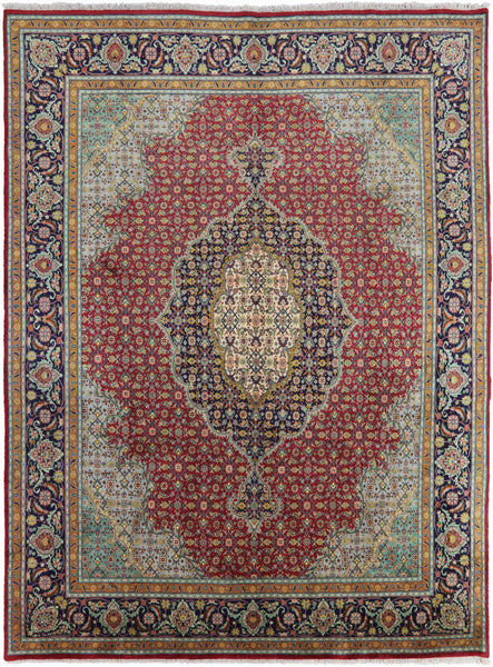 New 9' 10" X 12' 10" Persian Tabriz Hand Knotted Area Rug - Golden Nile