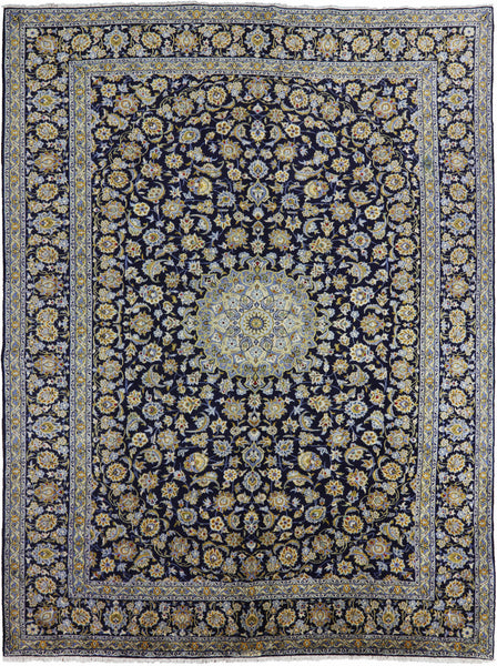 10 X 14 New Authentic Hand Knotted Persian Kashan Area Rug - Golden Nile