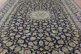 10 X 14 New Authentic Hand Knotted Persian Kashan Area Rug - Golden Nile