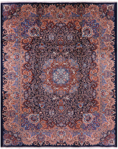 Blue New Persian Kashmar Hand Knotted Area Rug - 9' 8