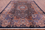 Blue New Persian Kashmar Hand Knotted Area Rug - 9' 8" X 12' 0" - Golden Nile