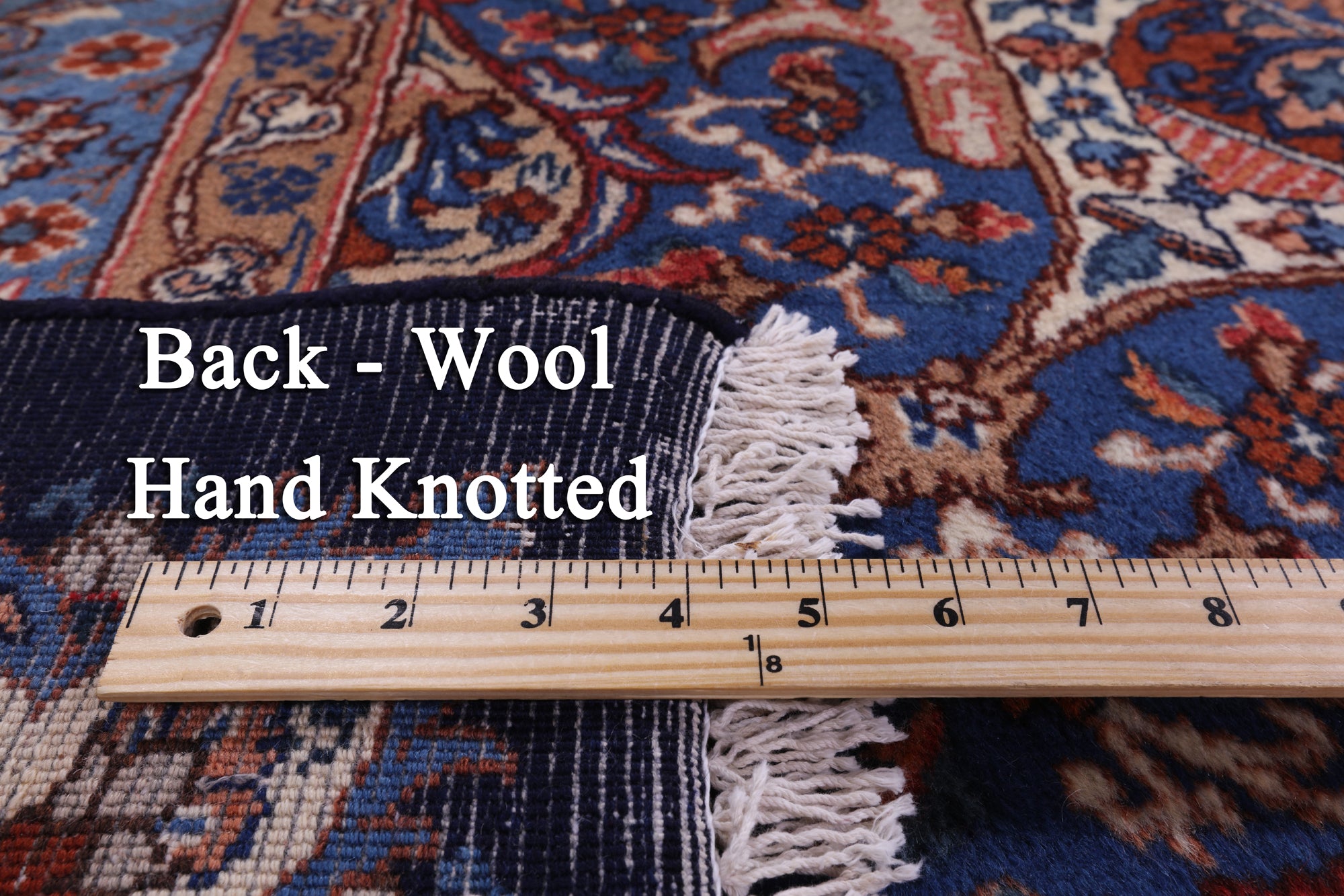 Blue New Persian Kashmar Hand Knotted Area Rug - 9' 8" X 12' 0" - Golden Nile