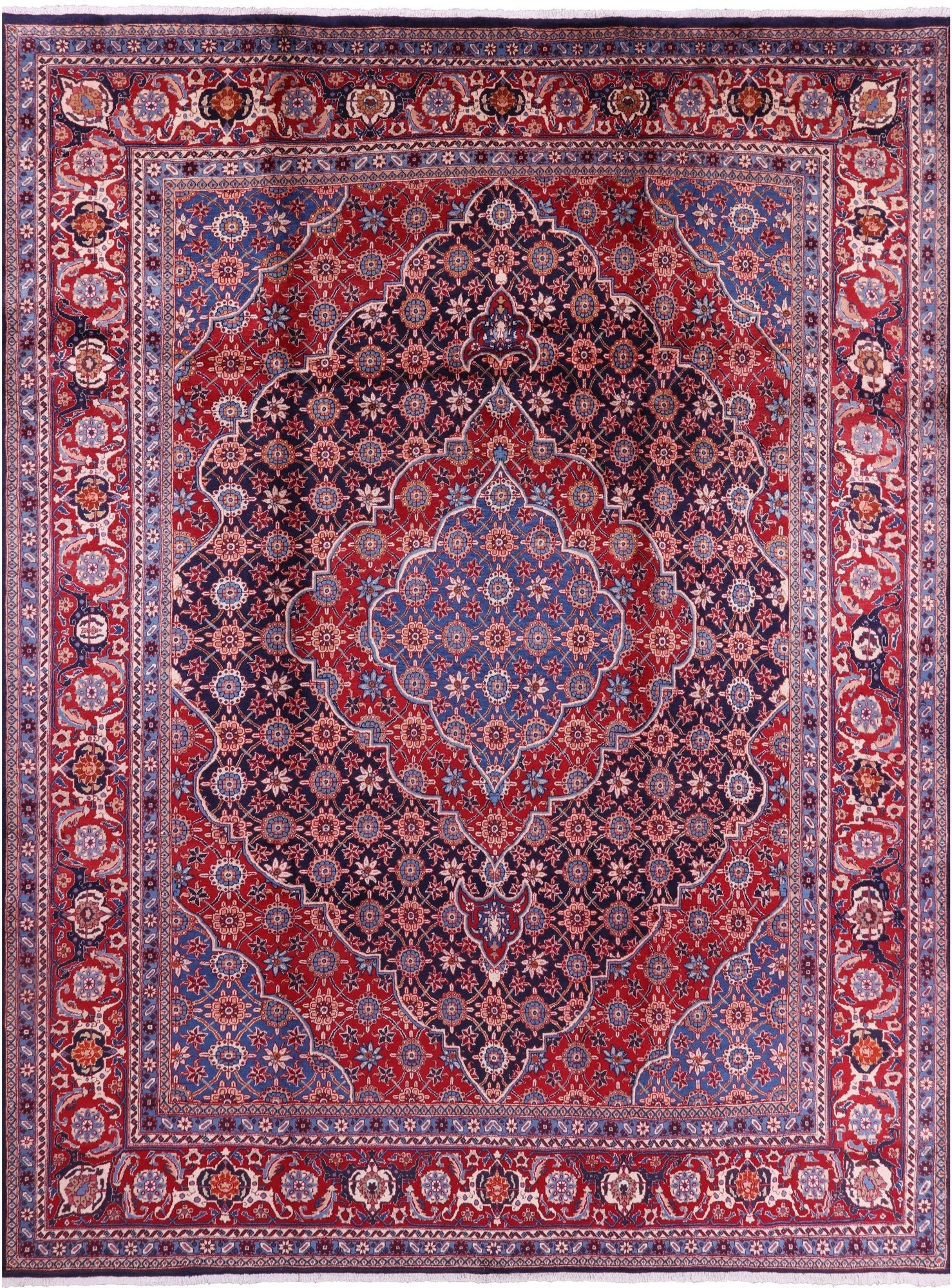 New Authentic Persian Tabriz Hand Knotted Area Rug - 9' 8" X 12' 10" - Golden Nile