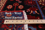 Black New Tribal Persian Nahavand Hand Knotted Rug - 5' 8" X 9' 10" - Golden Nile