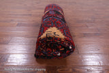 Black New Tribal Persian Nahavand Hand Knotted Rug - 5' 8" X 9' 10" - Golden Nile