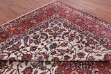 Ivory New Antique Persian Isfahan Excellent Condition Area Rug - 10' 6" X 13' 8" - Golden Nile