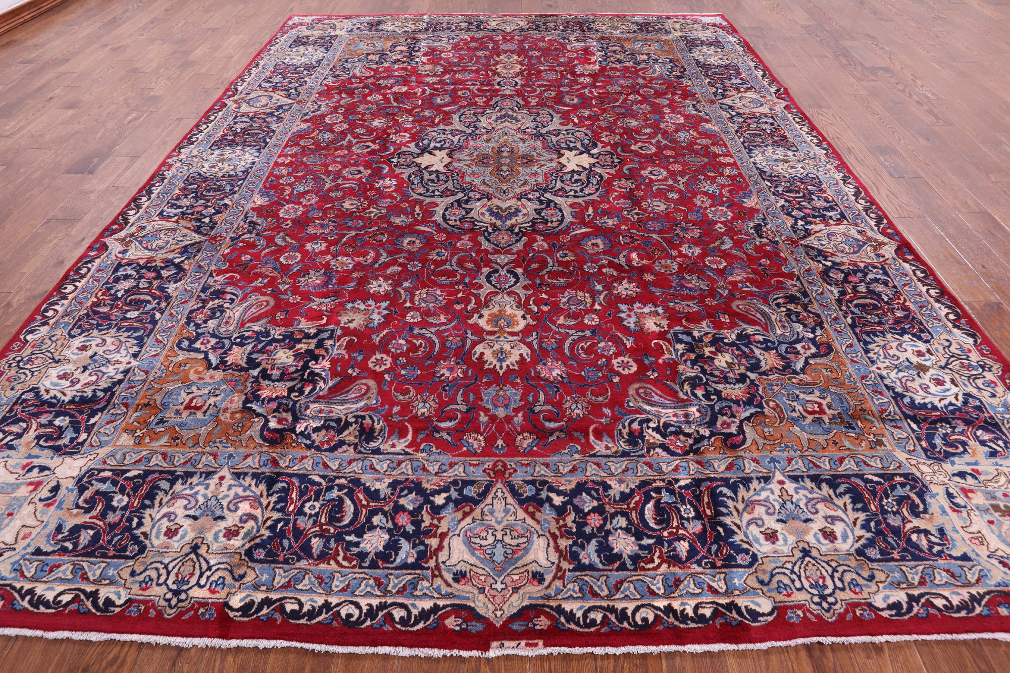 Red New Authentic Persian Kashmar Area Rug - 9' 7" X 13' 1" - Golden Nile