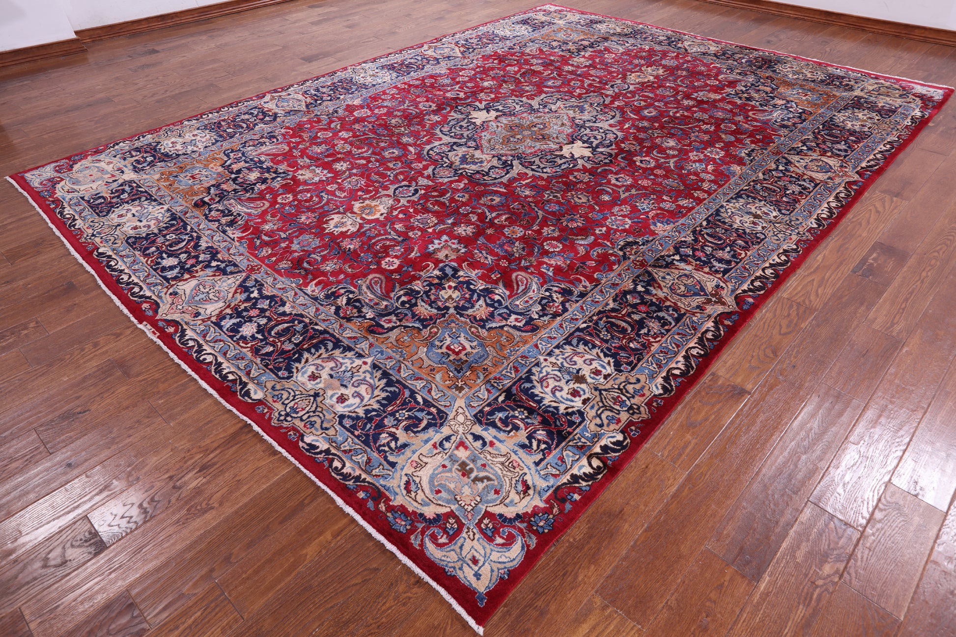 Red New Authentic Persian Kashmar Area Rug - 9' 7" X 13' 1" - Golden Nile