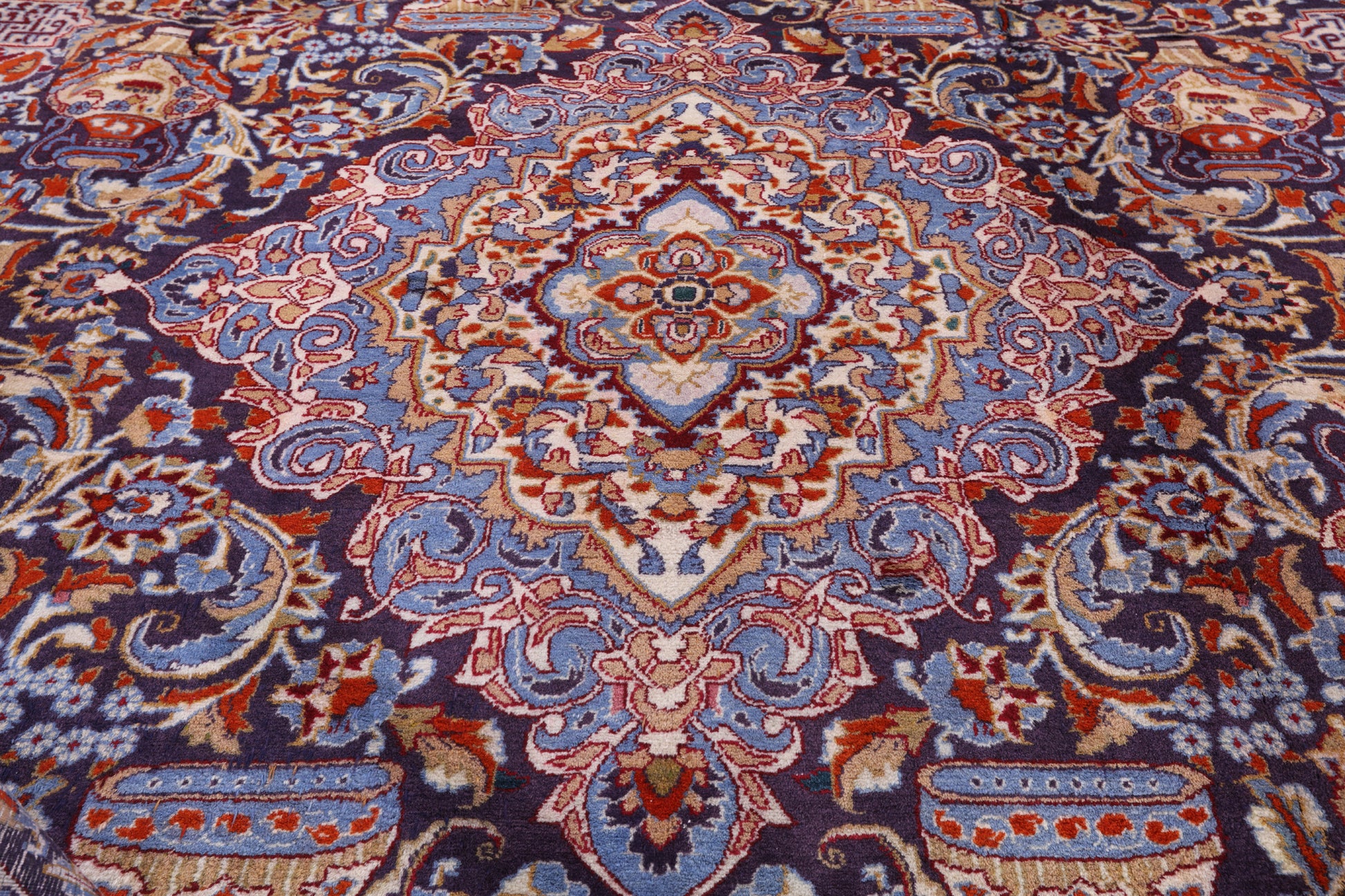 New Authentic Persian Kashmar Handmade Wool Rug - 9' 5" X 12' 10" - Golden Nile