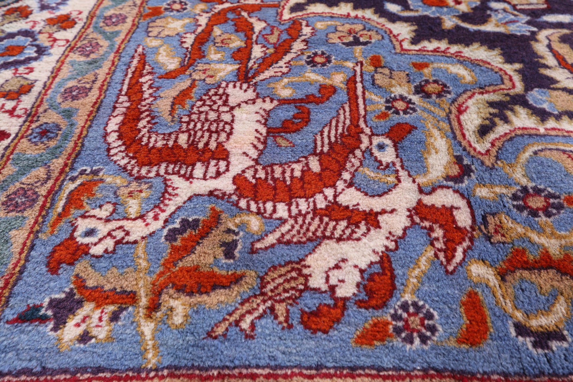New Authentic Persian Kashmar Handmade Wool Rug - 9' 5" X 12' 10" - Golden Nile