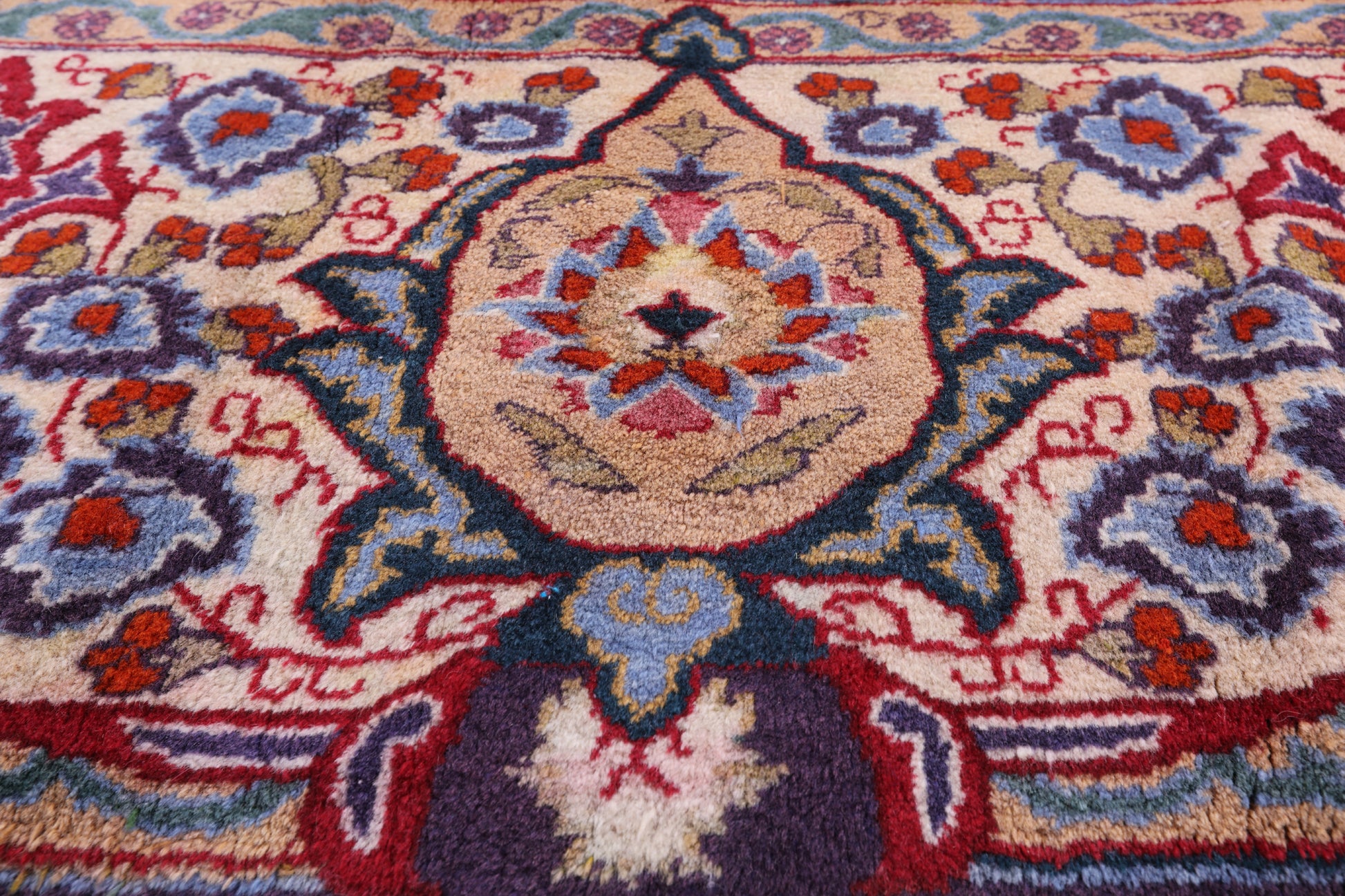 New Authentic Persian Kashmar Handmade Wool Rug - 9' 5" X 12' 10" - Golden Nile