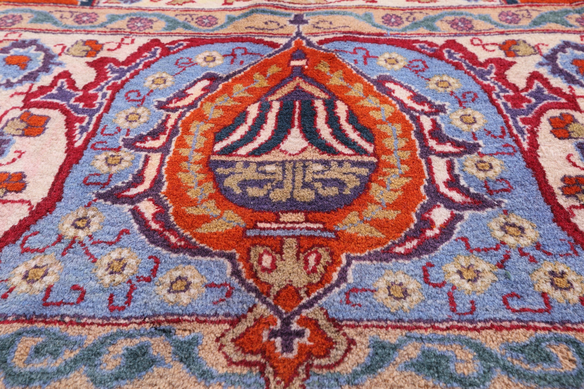 New Authentic Persian Kashmar Handmade Wool Rug - 9' 5" X 12' 10" - Golden Nile