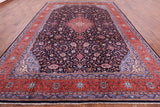 Blue New Authentic Persian Sarouk Wool Area Rug - 9' 7" X 13' 9" - Golden Nile