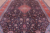 Blue New Authentic Persian Sarouk Wool Area Rug - 9' 7" X 13' 9" - Golden Nile