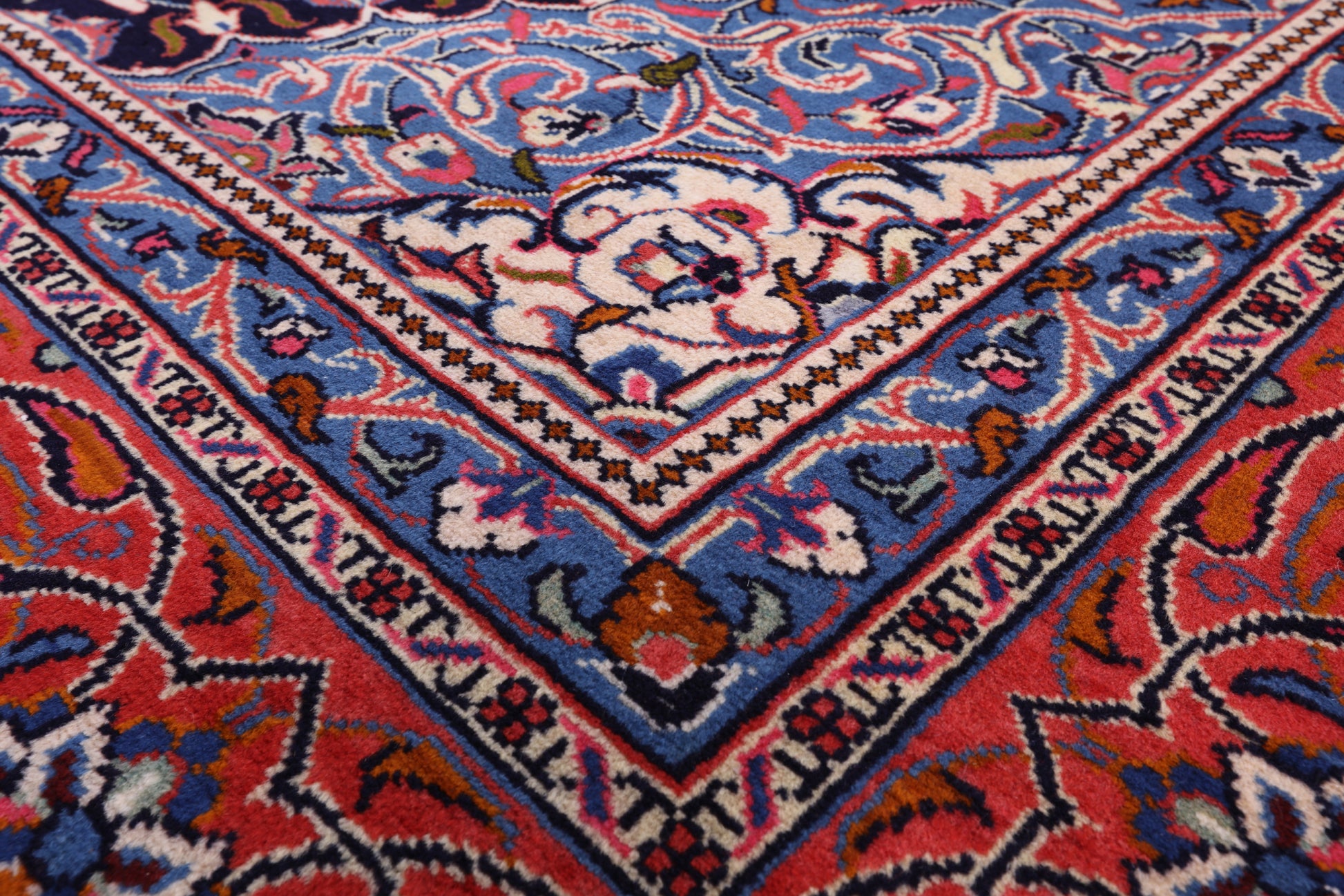Blue New Authentic Persian Sarouk Wool Area Rug - 9' 7" X 13' 9" - Golden Nile
