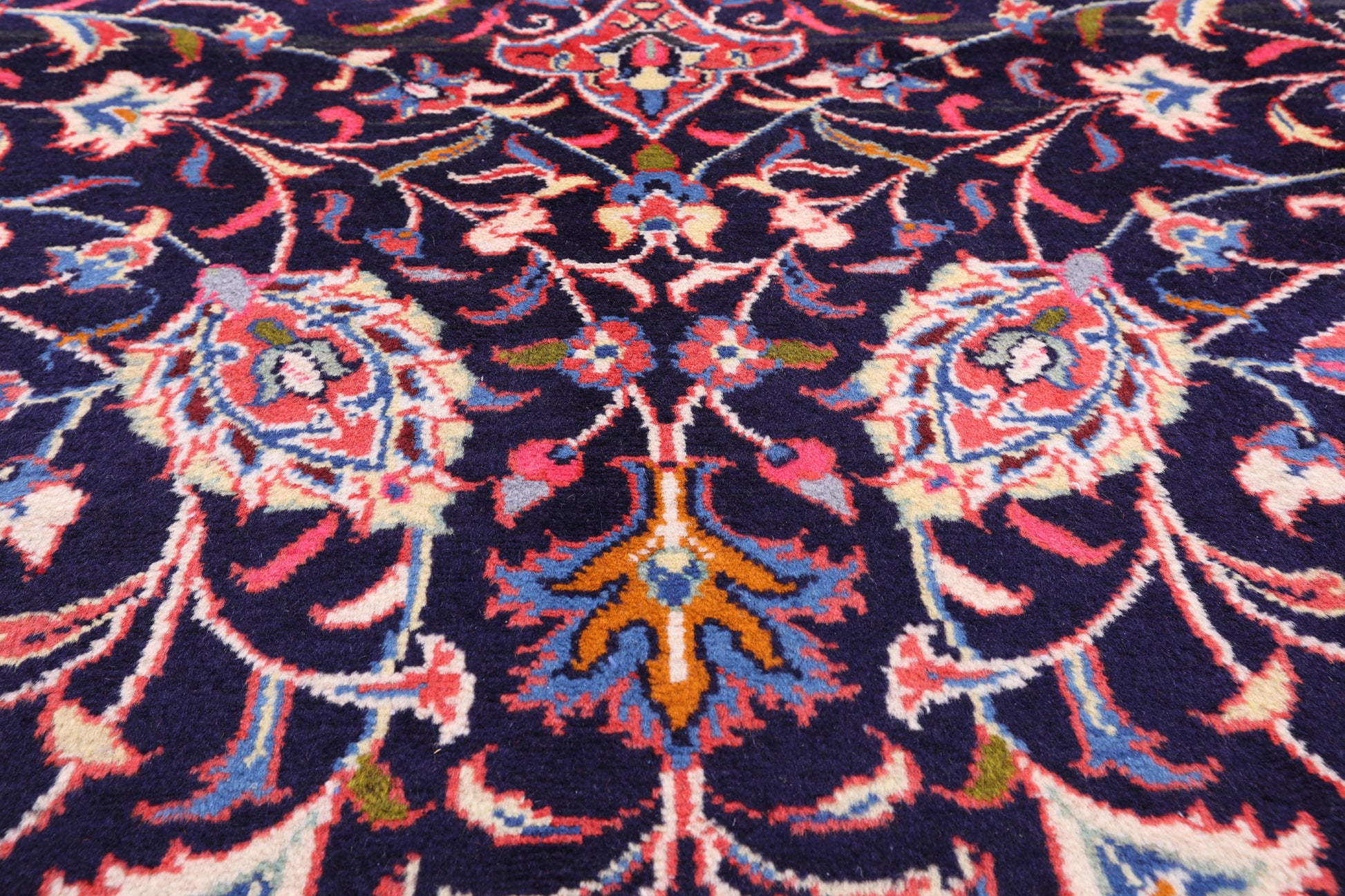 Blue New Authentic Persian Sarouk Wool Area Rug - 9' 7" X 13' 9" - Golden Nile