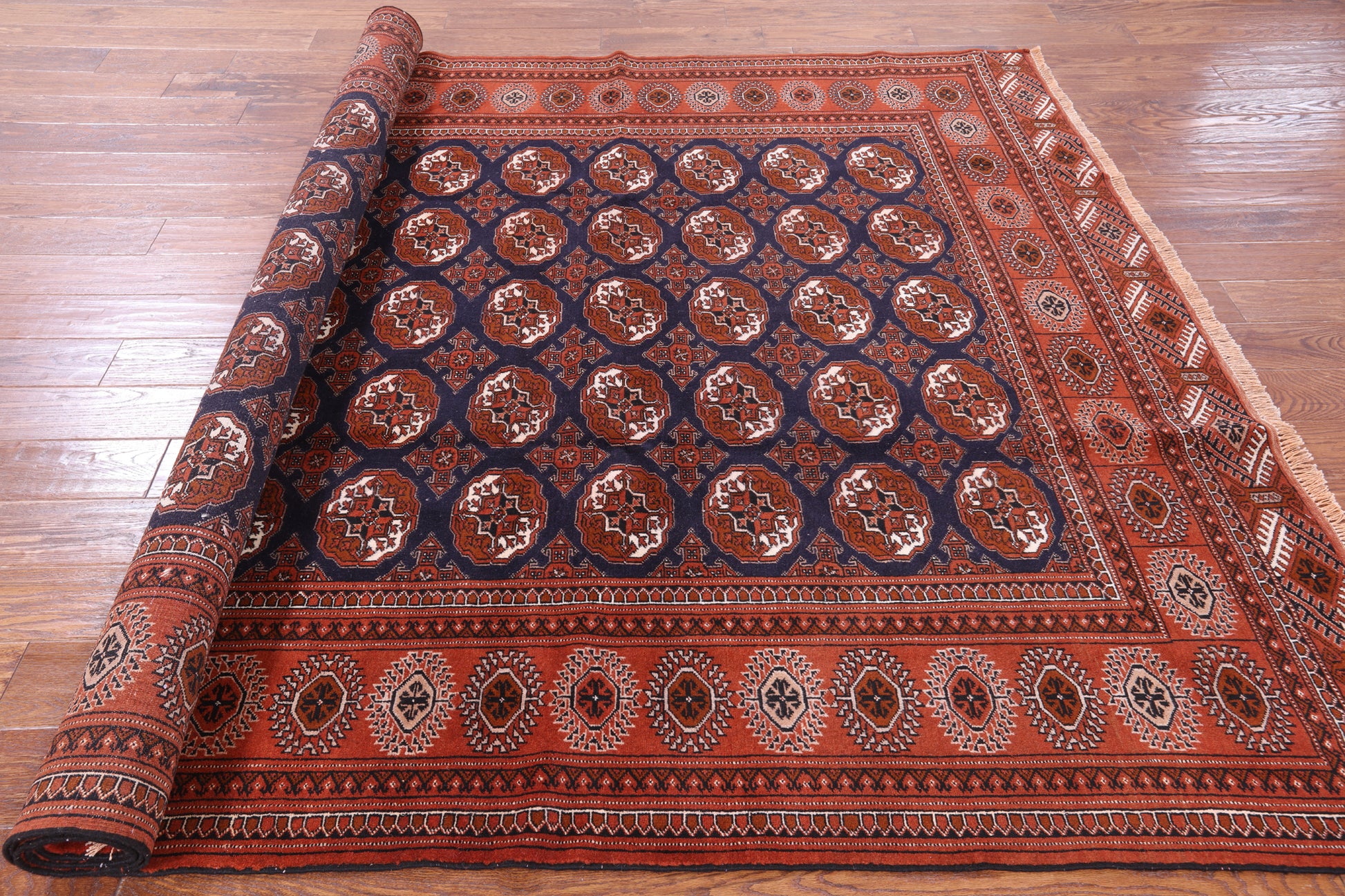 New Authentic Persian Turkmen Ersari Area Rug - 6' 9" X 10' 3" - Golden Nile