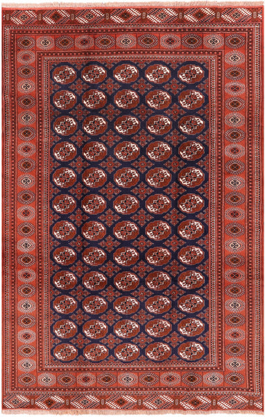 New Authentic Persian Turkmen Ersari Area Rug - 6' 9" X 10' 3" - Golden Nile