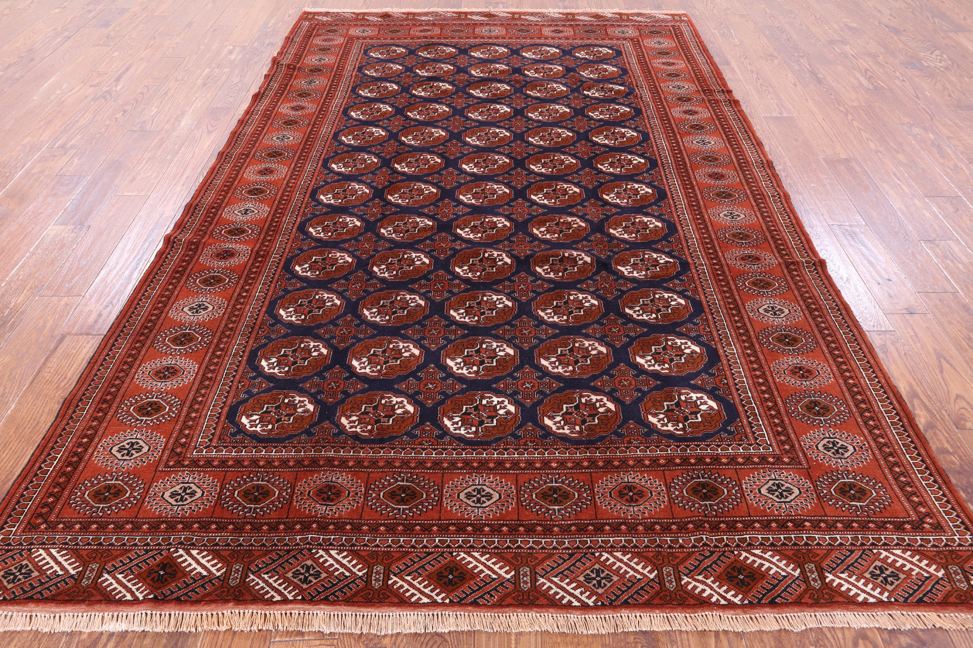 New Authentic Persian Turkmen Ersari Area Rug - 6' 9" X 10' 3" - Golden Nile