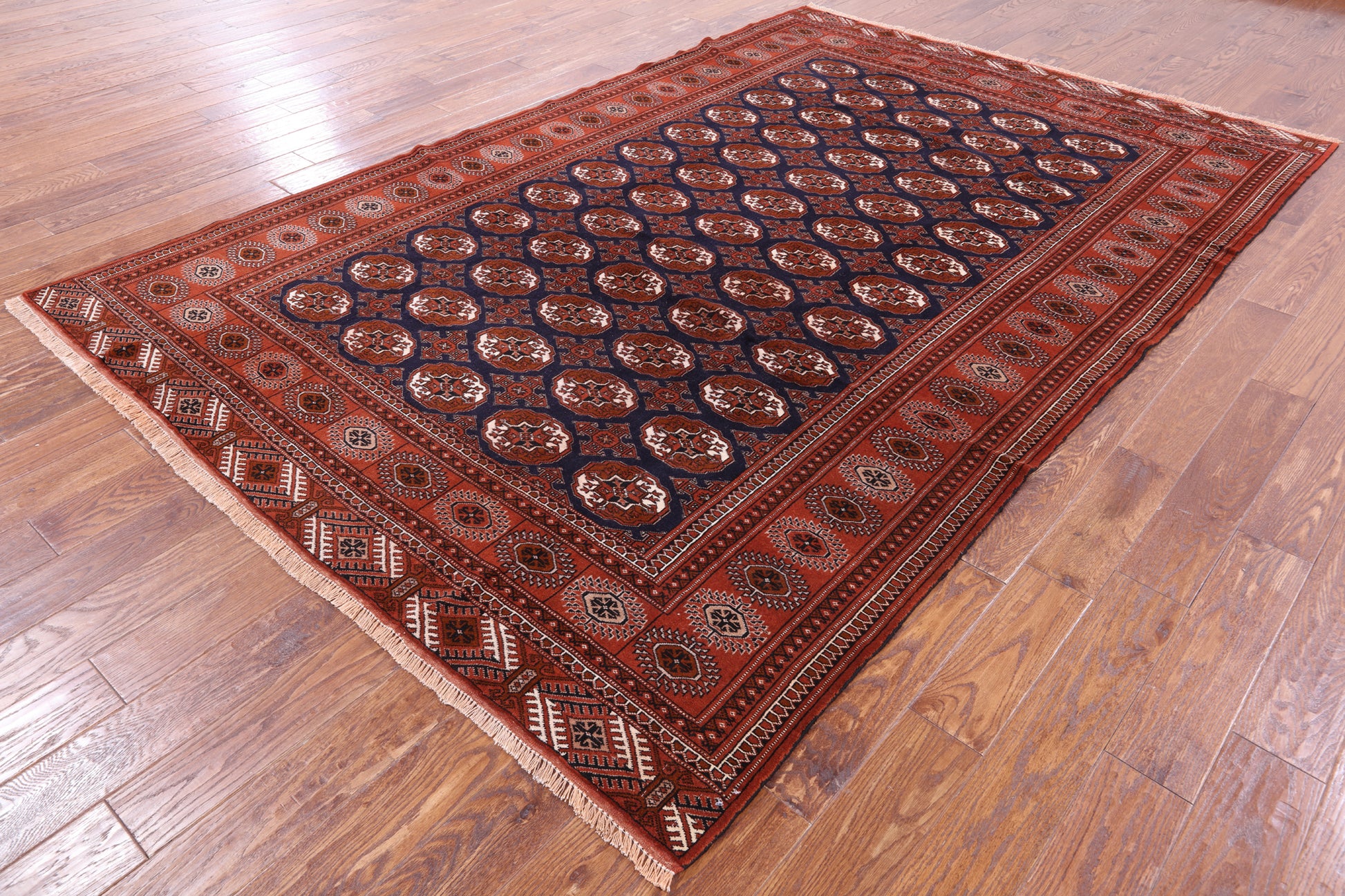 New Authentic Persian Turkmen Ersari Area Rug - 6' 9" X 10' 3" - Golden Nile