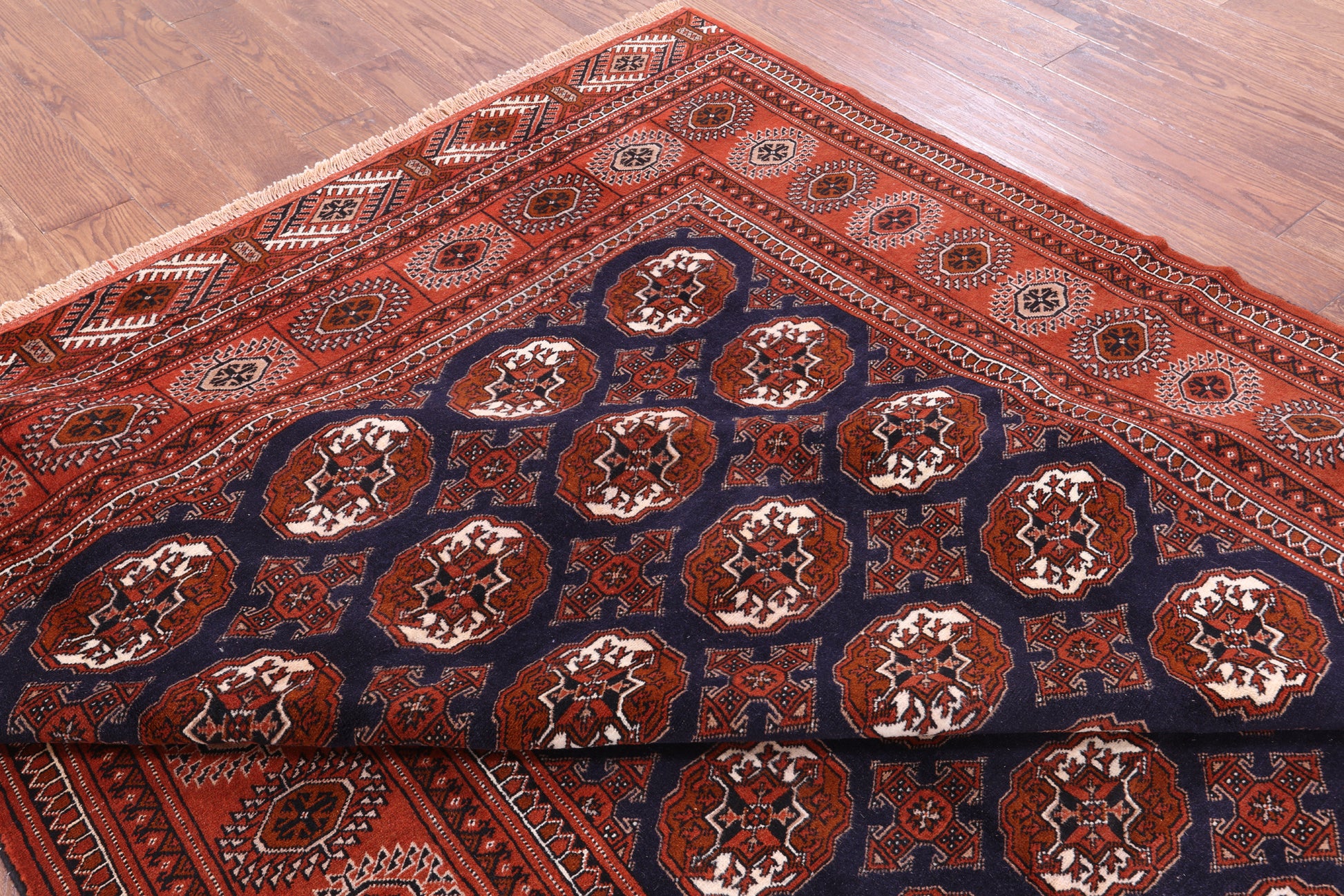New Authentic Persian Turkmen Ersari Area Rug - 6' 9" X 10' 3" - Golden Nile