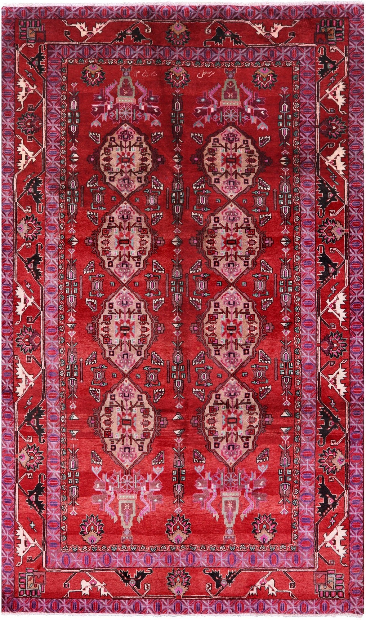 Red New Authentic Persian Ardabil Area Rug - 6' 4" X 10' 9" - Golden Nile