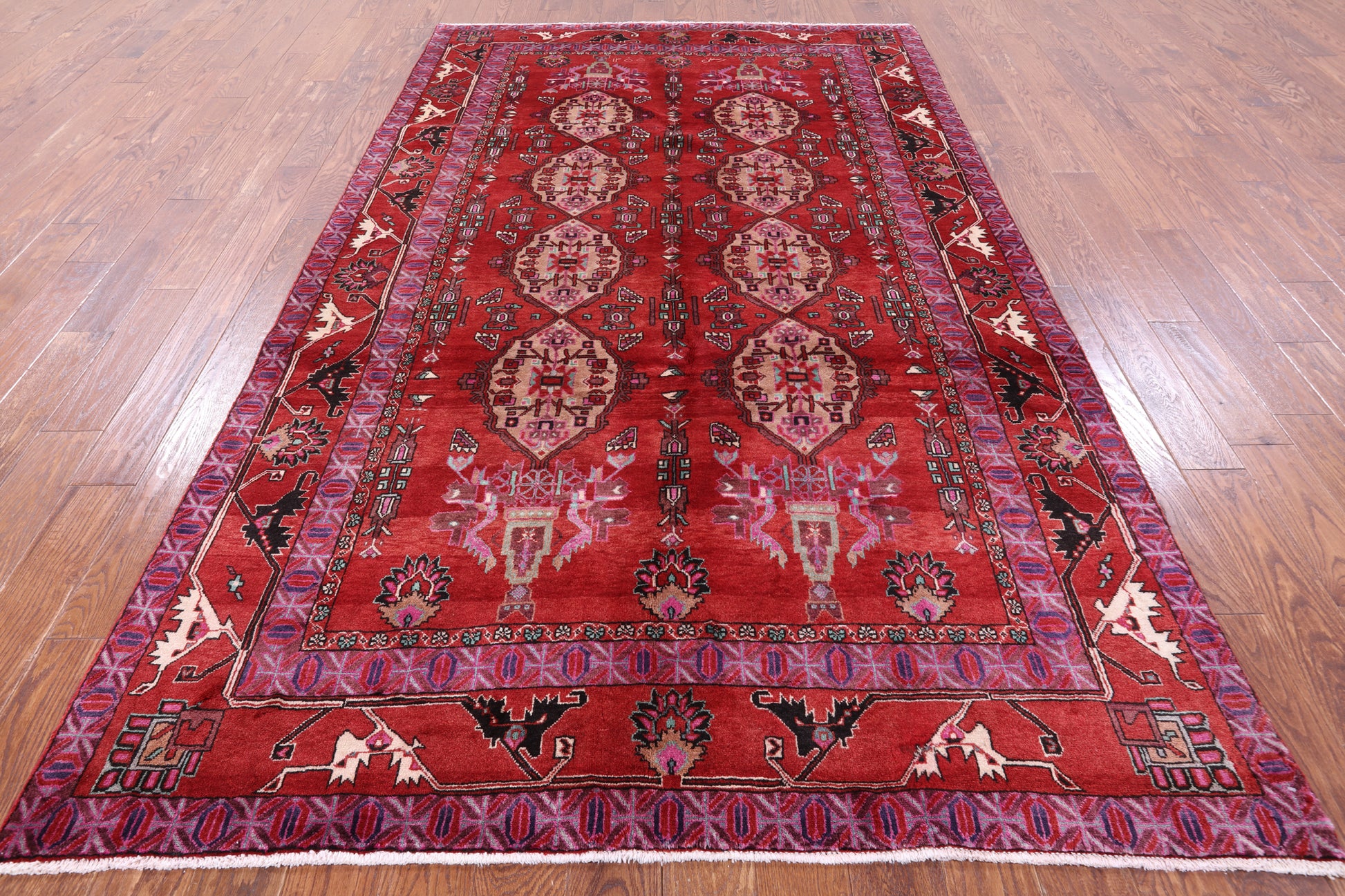 Red New Authentic Persian Ardabil Area Rug - 6' 4" X 10' 9" - Golden Nile