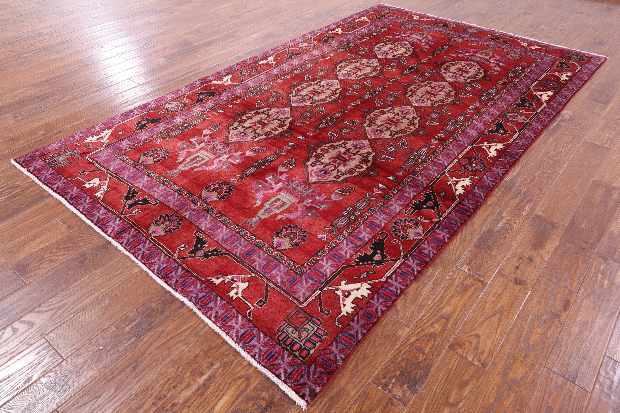 Red New Authentic Persian Ardabil Area Rug - 6' 4" X 10' 9" - Golden Nile