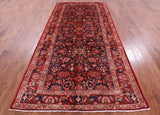 New Persian Mahal Hand Knotted Wool Rug - 5' 3" X 11' - Golden Nile