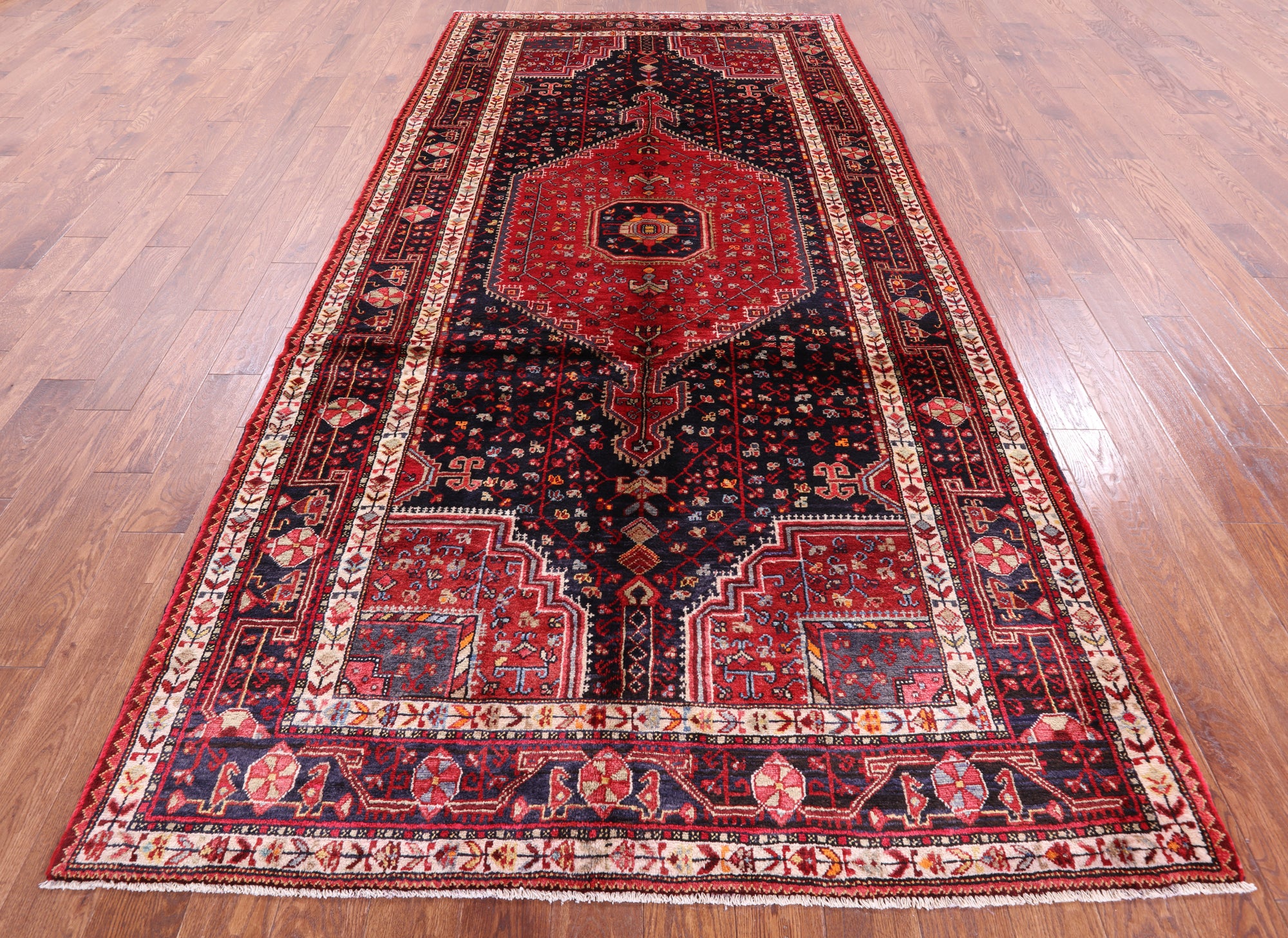 New Authentic Persian Nahavand Hand Knotted Wool Rug - 5' 8" X 11' 7" - Golden Nile