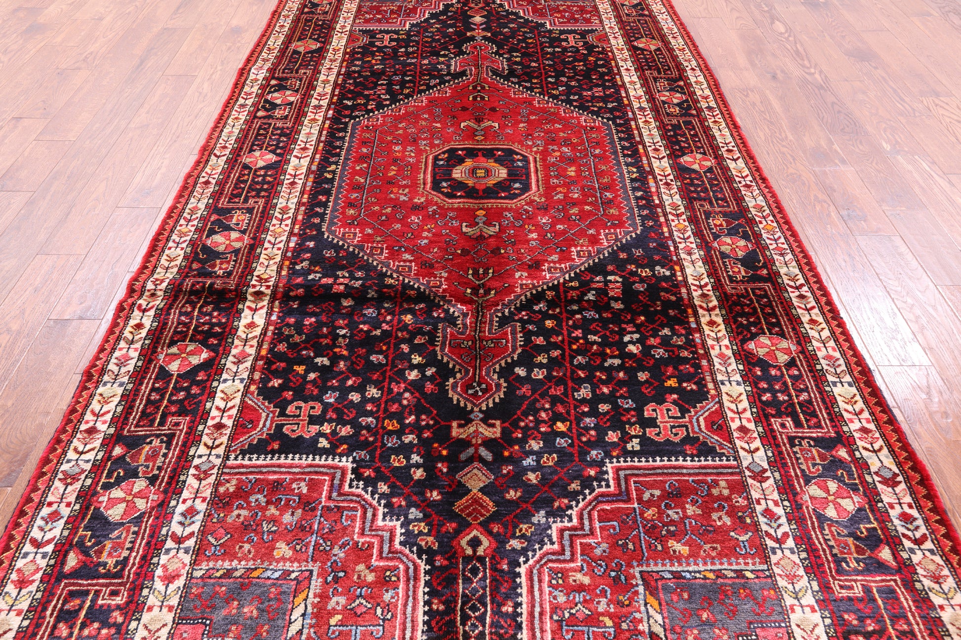 New Authentic Persian Nahavand Hand Knotted Wool Rug - 5' 8" X 11' 7" - Golden Nile