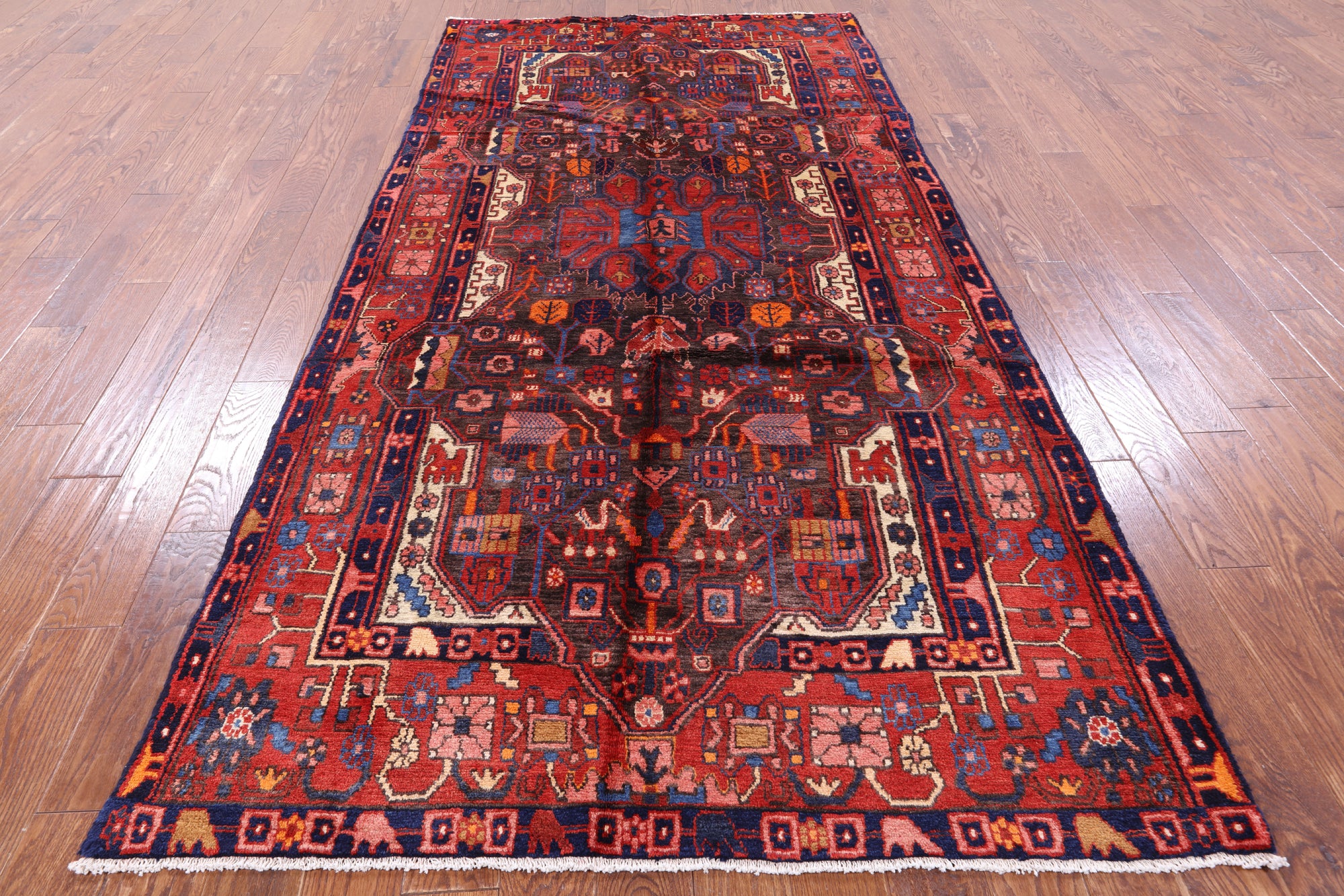 New Authentic Nahavand Persian Handmade Rug - 5' 1" X 10' 8" - Golden Nile