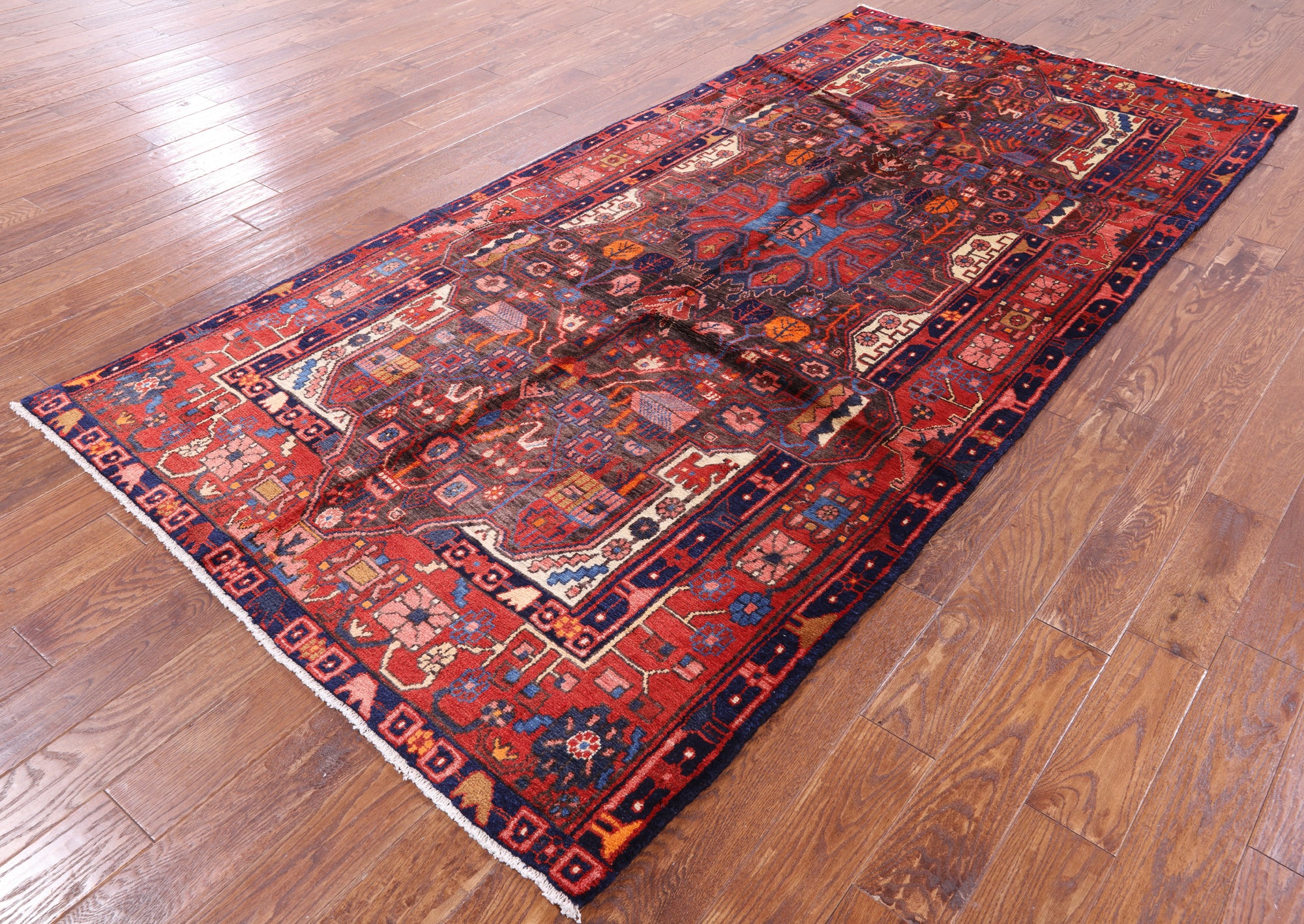 New Authentic Nahavand Persian Handmade Rug - 5' 1" X 10' 8" - Golden Nile