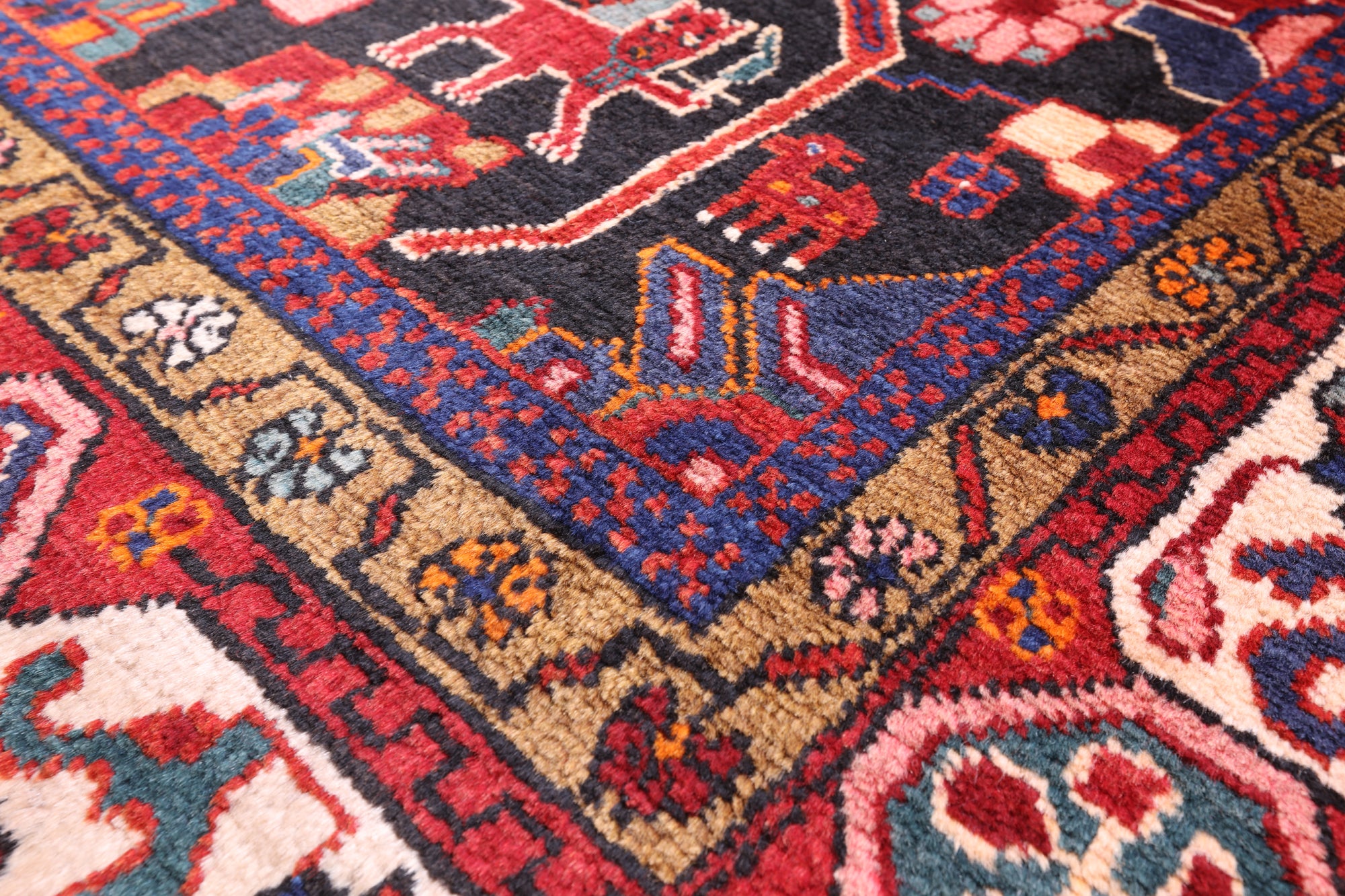 Black New Full Pile Authentic Persian Nahavand Rug - 5' 5" X 10' 5" - Golden Nile