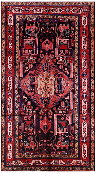 Black New Authentic Persian Nahavand Rug - 5' 2" X 9' 6" - Golden Nile