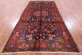 Black New Authentic Persian Nahavand Hand Knotted Rug - 5' 6" X 11' 1" - Golden Nile