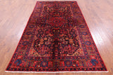 Black New Authentic Persian Nahavand Hand Knotted Rug - 5' 5" X 9' 3" - Golden Nile