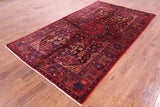 Black New Authentic Persian Nahavand Hand Knotted Rug - 5' 5" X 9' 3" - Golden Nile