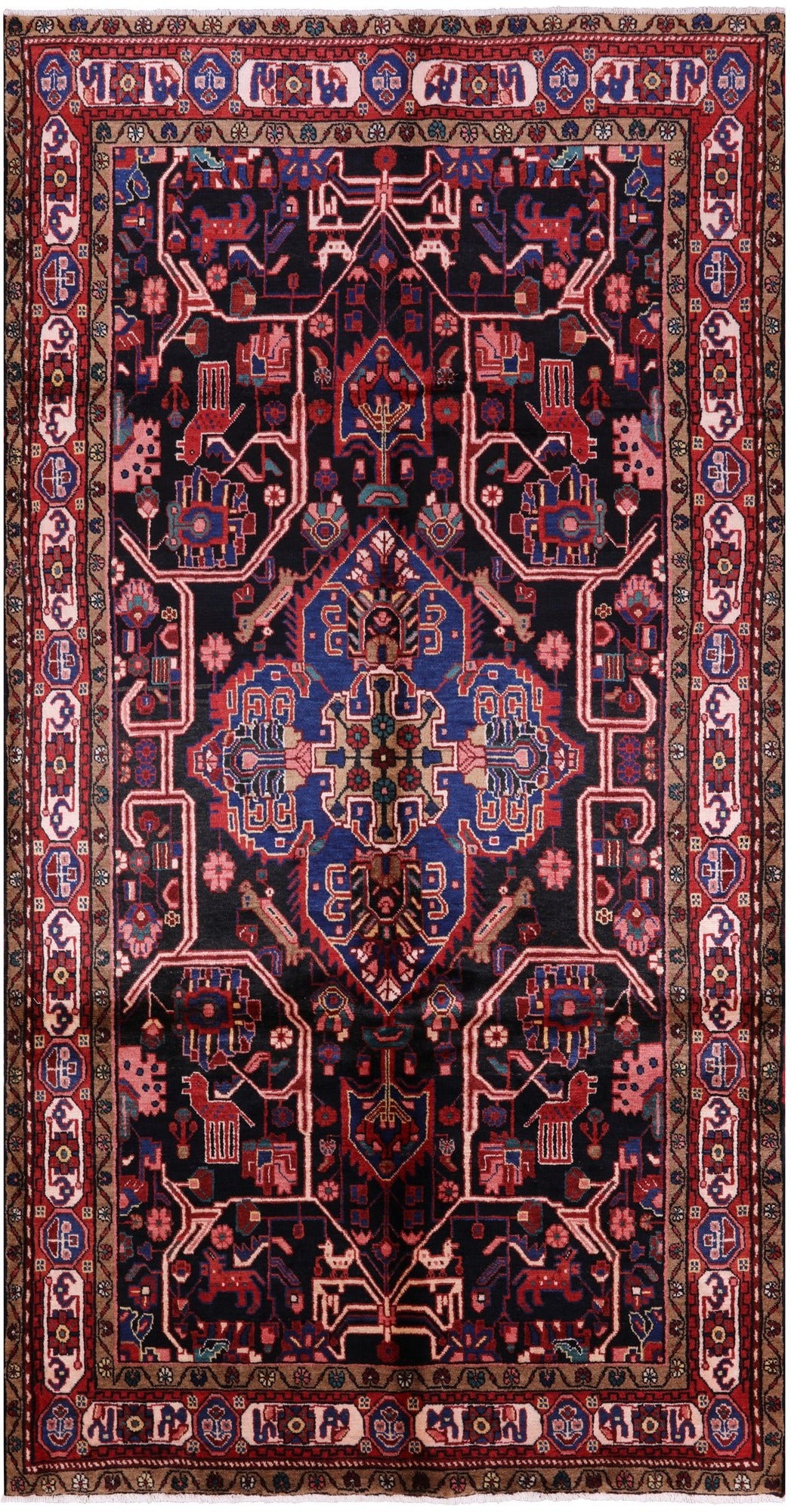 New Authentic Persian Nahavand Area Rug - 5' 6" X 10' 3" - Golden Nile