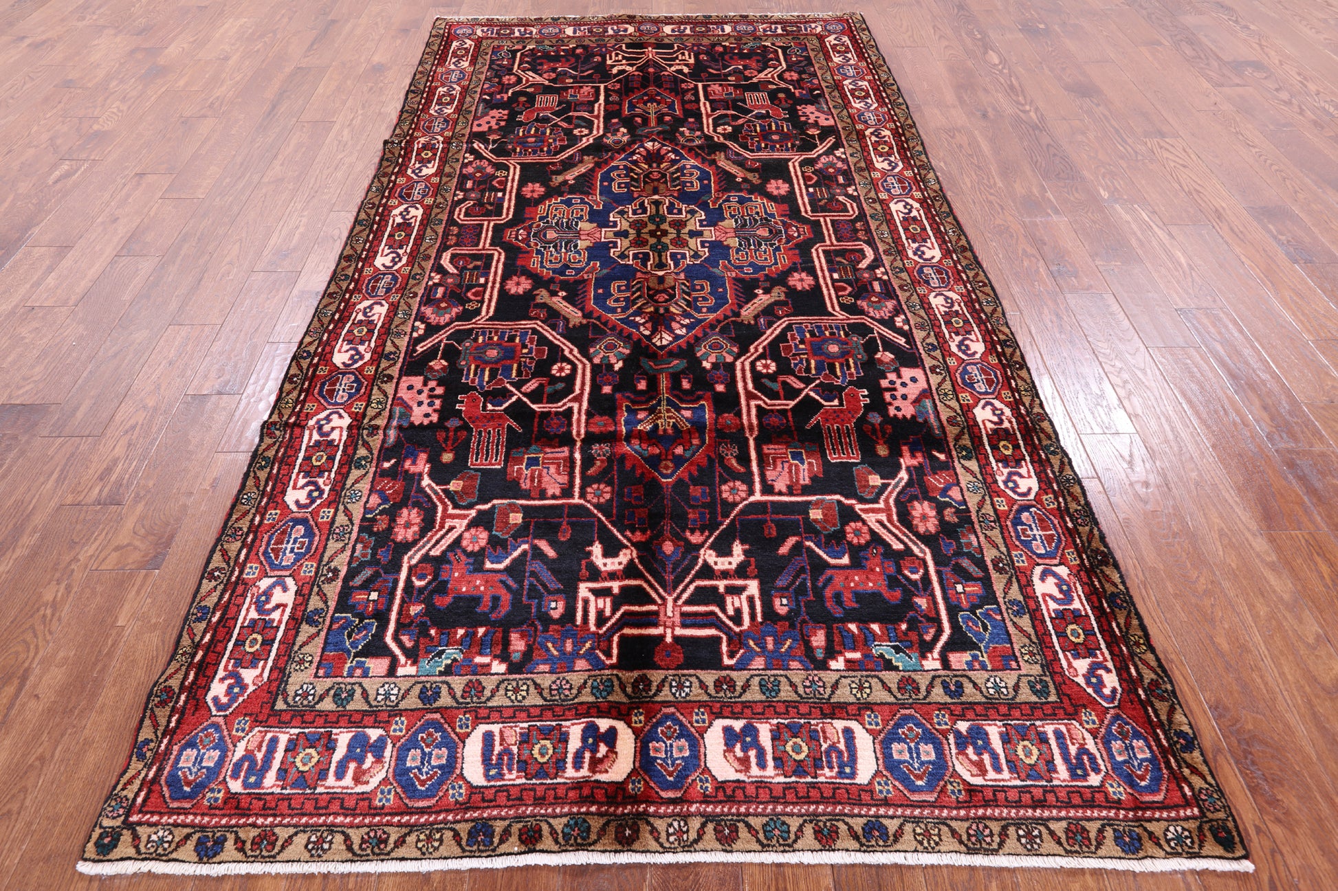 New Authentic Persian Nahavand Area Rug - 5' 6" X 10' 3" - Golden Nile