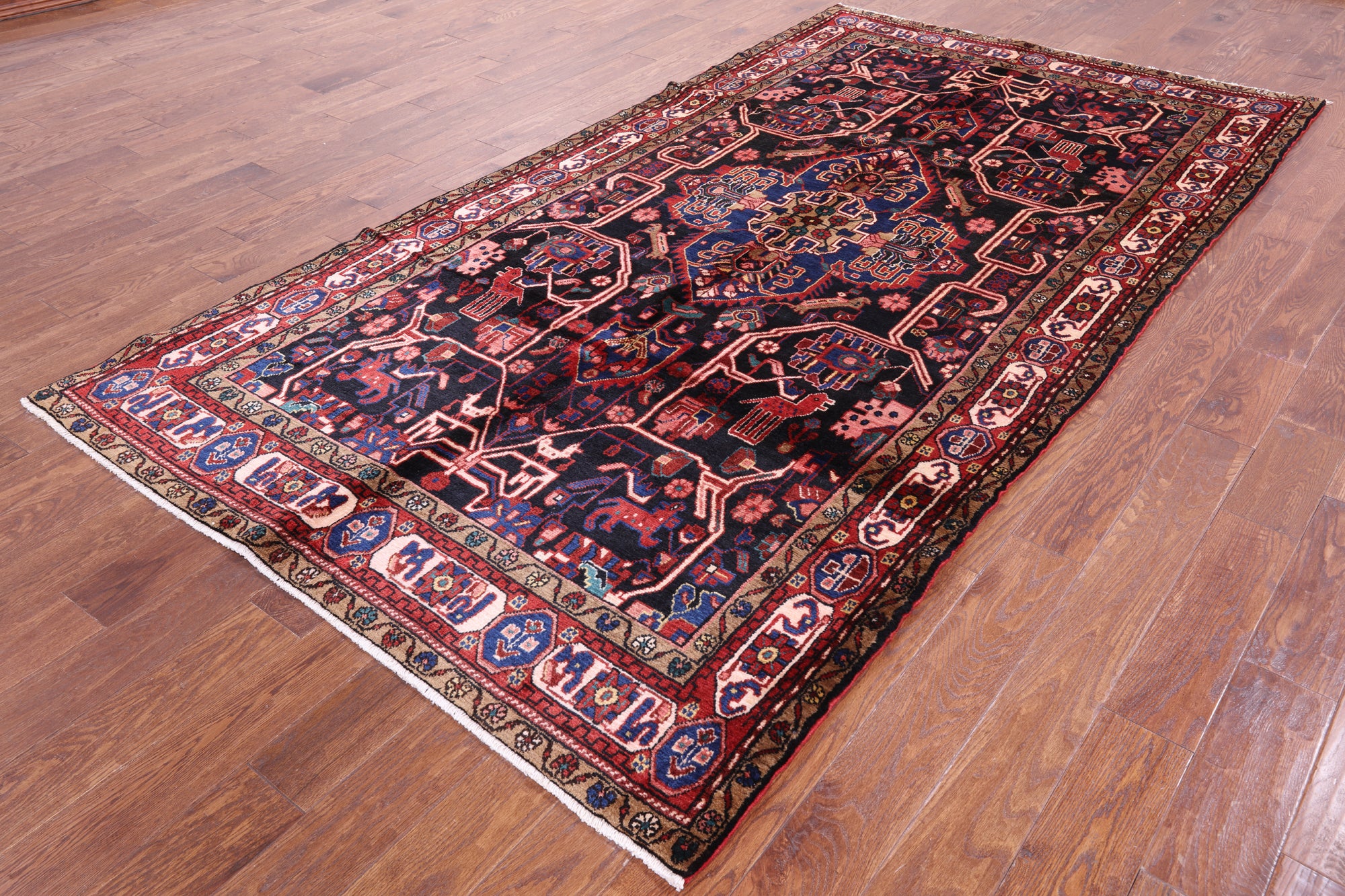 New Authentic Persian Nahavand Area Rug - 5' 6" X 10' 3" - Golden Nile
