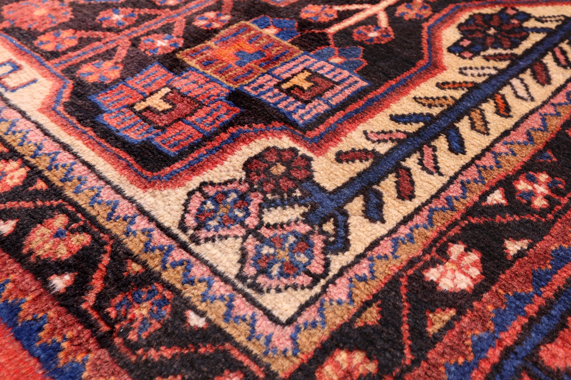Black Persian Nahavand Hand Knotted Rug - 5' 4" X 9' 11" - Golden Nile